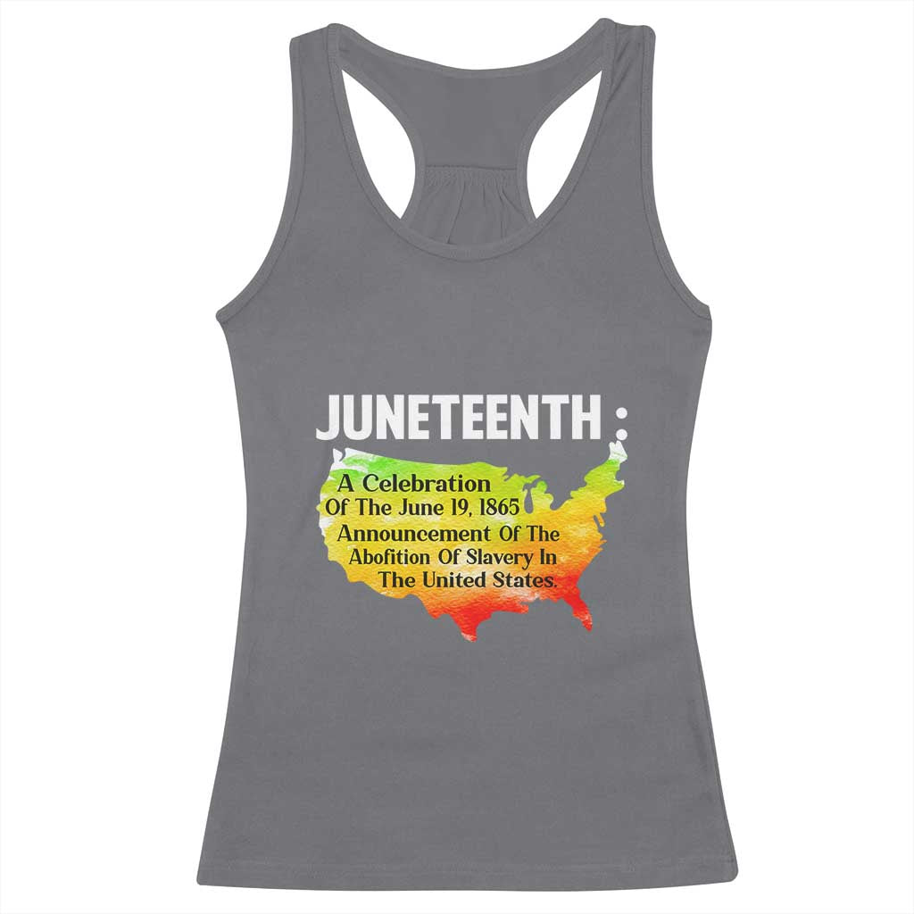 Black History Racerback Tank Top With African Map Juneteenth Celebration TS01 Charcoal Print Your Wear
