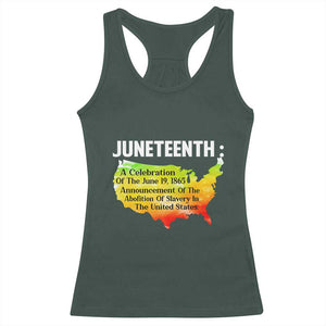 Black History Racerback Tank Top With African Map Juneteenth Celebration TS01 Dark Forest Green Print Your Wear