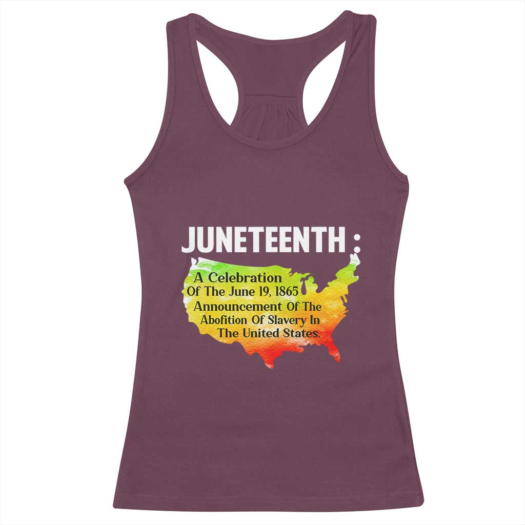 Black History Racerback Tank Top With African Map Juneteenth Celebration TS01 Maroon Print Your Wear