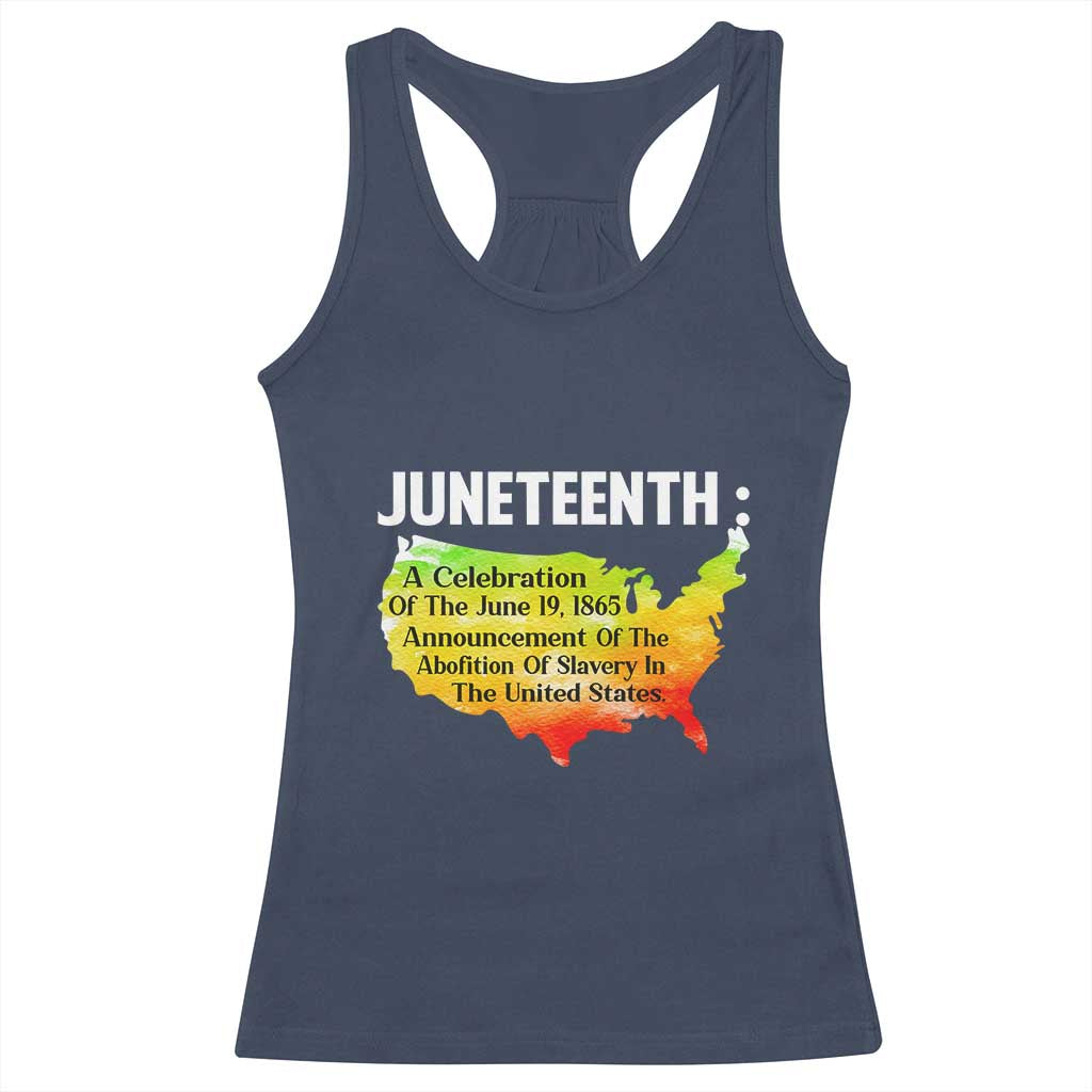 Black History Racerback Tank Top With African Map Juneteenth Celebration TS01 Navy Print Your Wear