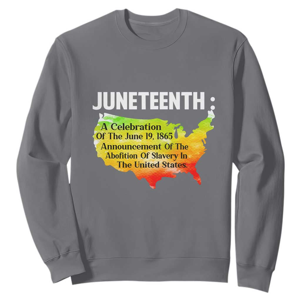 Black History Themed Sweatshirt With African Map Juneteenth Celebrates TS01 Charcoal Printyourwear