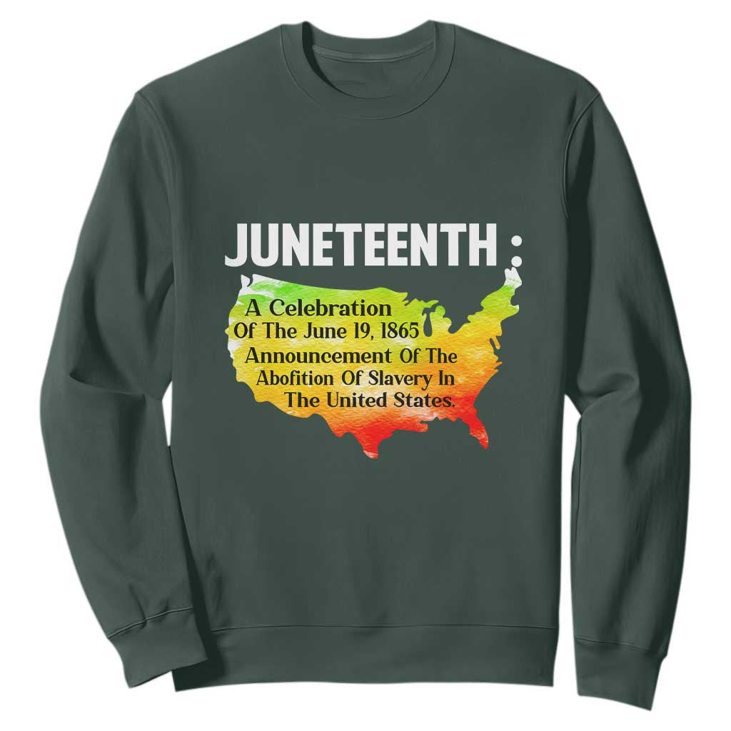 Black History Themed Sweatshirt With African Map Juneteenth Celebrates TS01 Dark Forest Green Printyourwear