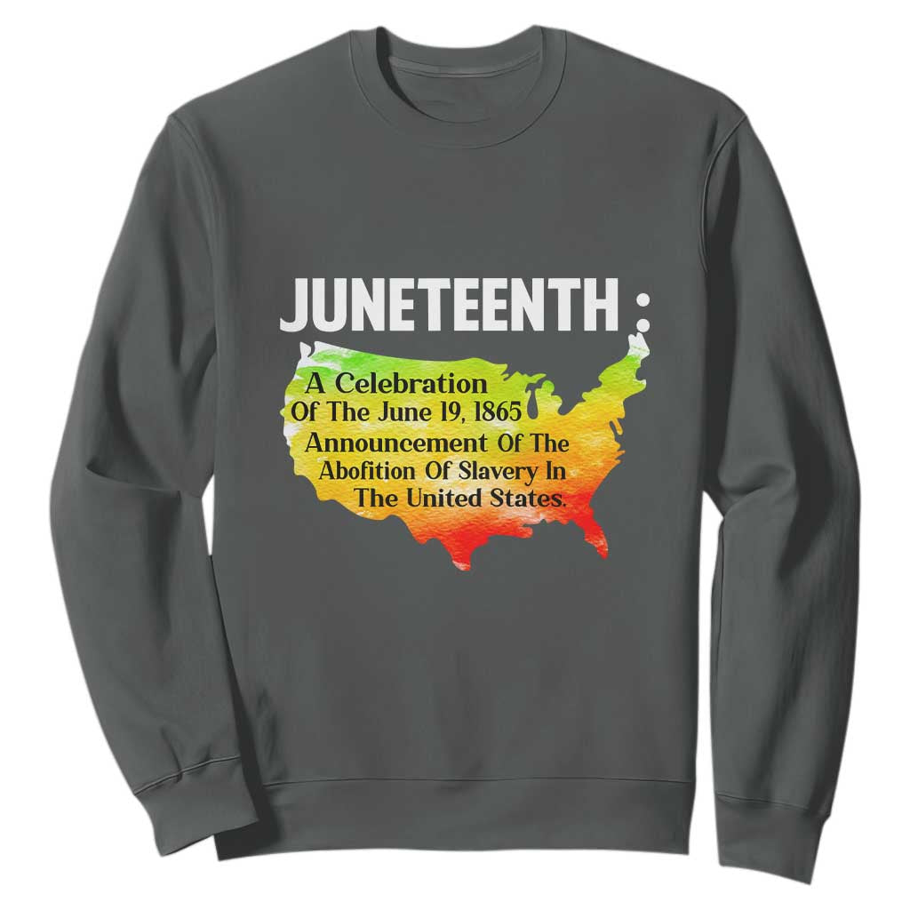 Black History Themed Sweatshirt With African Map Juneteenth Celebrates TS01 Dark Heather Printyourwear