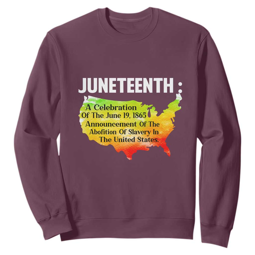 Black History Themed Sweatshirt With African Map Juneteenth Celebrates TS01 Maroon Printyourwear