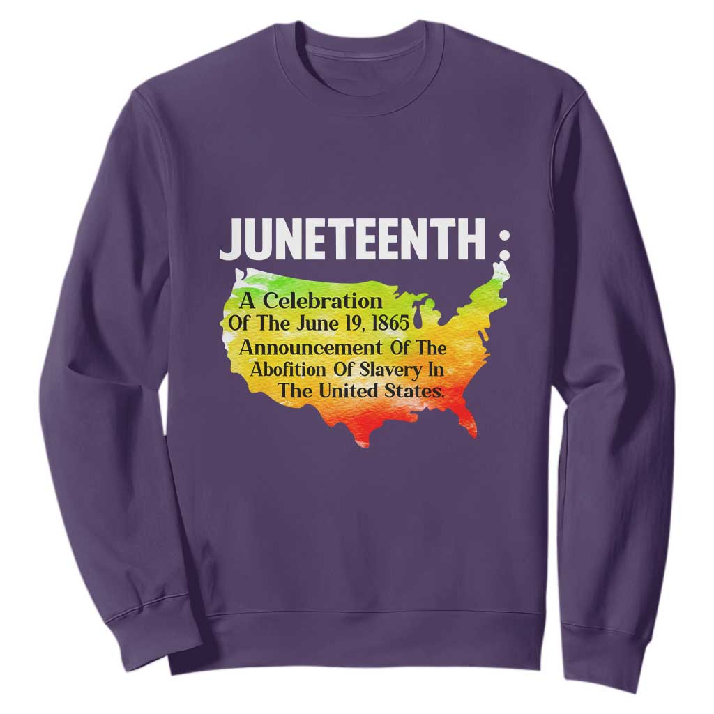 Black History Themed Sweatshirt With African Map Juneteenth Celebrates TS01 Purple Printyourwear