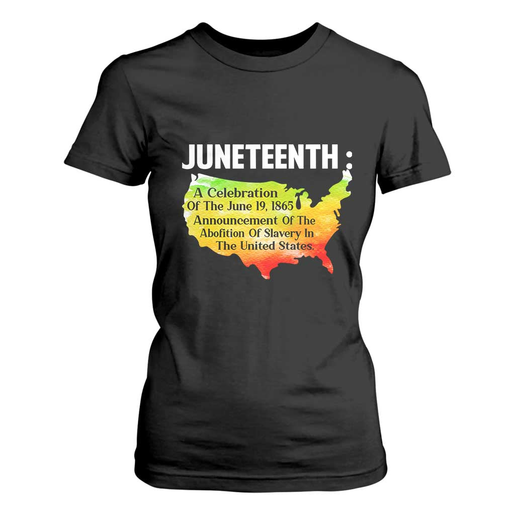 Black History T Shirt For Women With African Map Juneteenth Celebration TS01 Black Print Your Wear