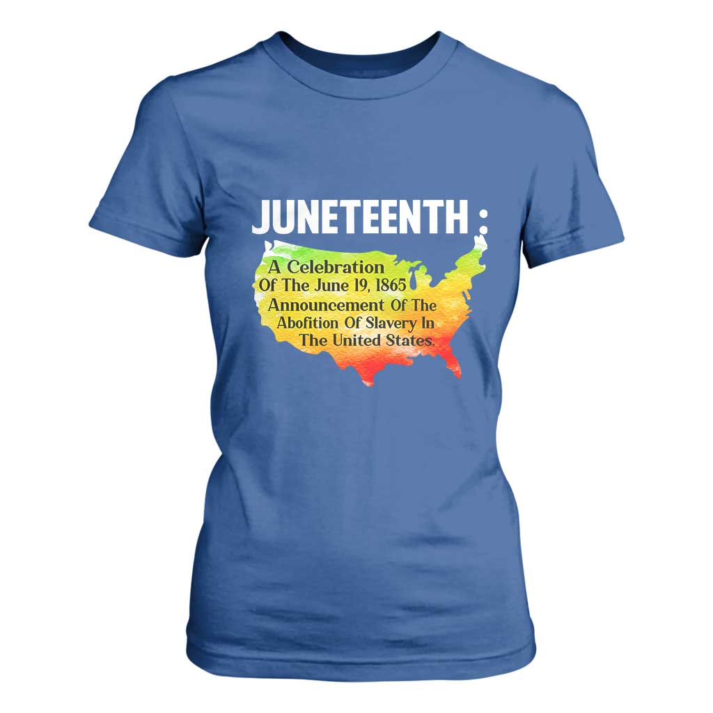 Black History T Shirt For Women With African Map Juneteenth Celebration TS01 Royal Blue Print Your Wear