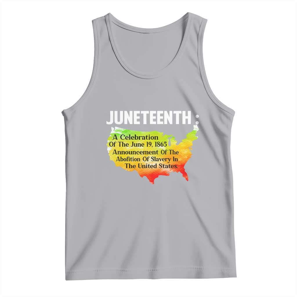 Black History Tank Top With African Map Juneteenth Celebration TS01 Athletic Heather Print Your Wear