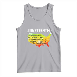 Black History Tank Top With African Map Juneteenth Celebration TS01 Athletic Heather Print Your Wear