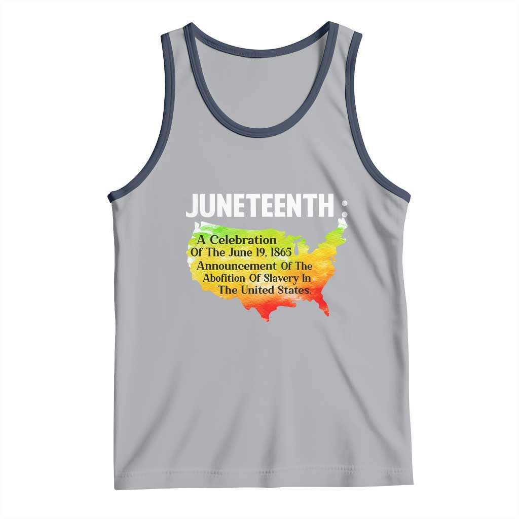 Black History Tank Top With African Map Juneteenth Celebration TS01 Athletic Heather Navy Print Your Wear