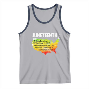Black History Tank Top With African Map Juneteenth Celebration TS01 Athletic Heather Navy Print Your Wear