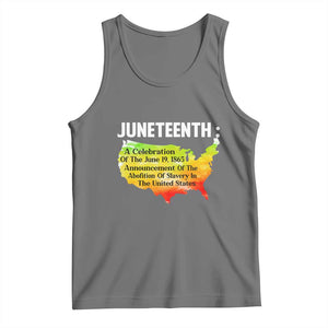 Black History Tank Top With African Map Juneteenth Celebration TS01 Black Heather Print Your Wear