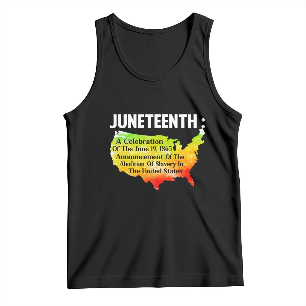 Black History Tank Top With African Map Juneteenth Celebration TS01 Black Print Your Wear