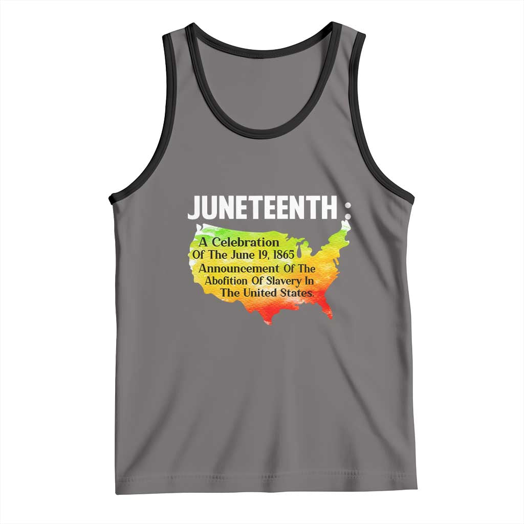 Black History Tank Top With African Map Juneteenth Celebration TS01 Deep Heather Black Print Your Wear