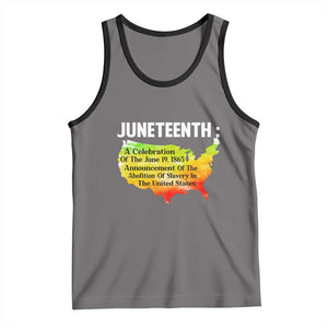 Black History Tank Top With African Map Juneteenth Celebration TS01 Deep Heather Black Print Your Wear