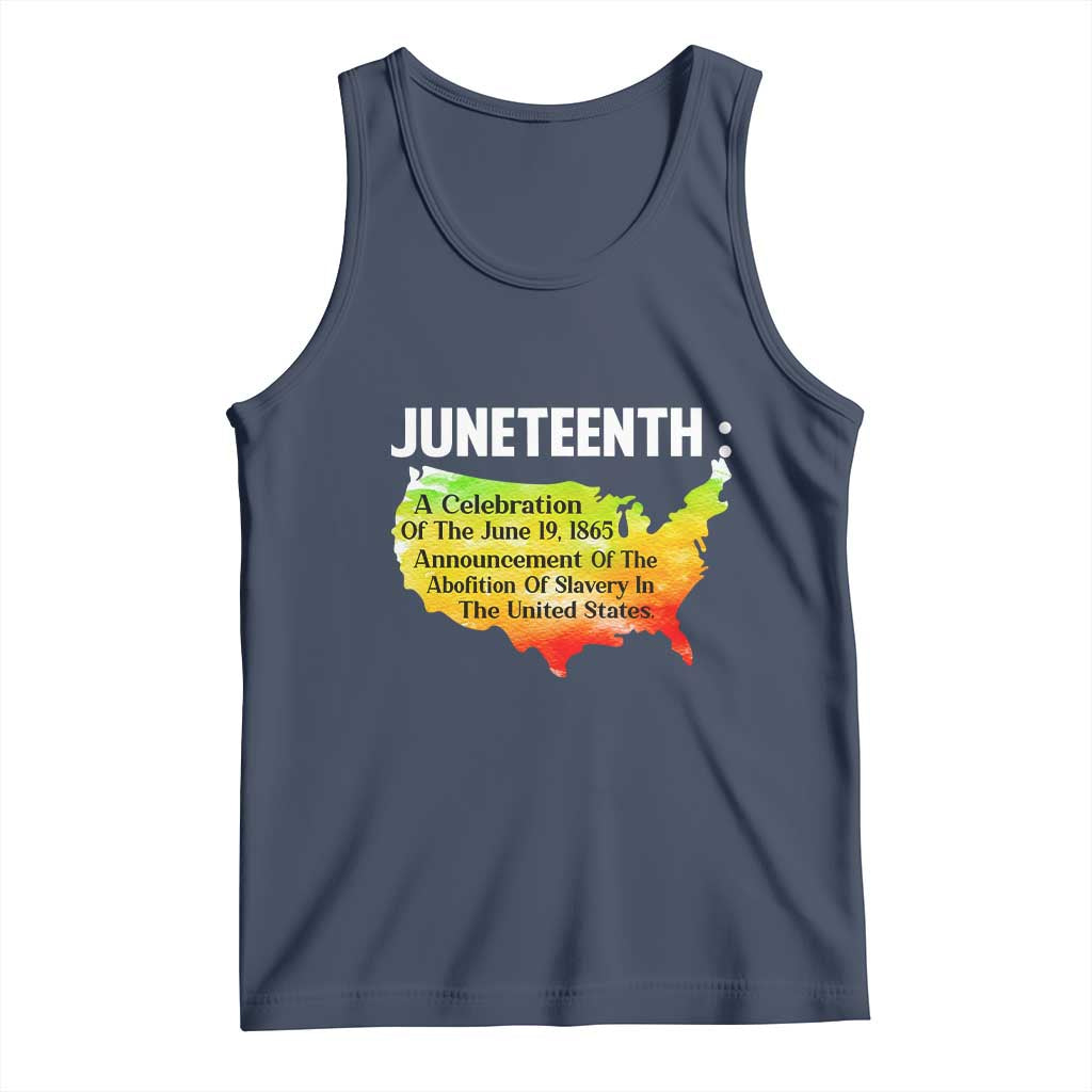 Black History Tank Top With African Map Juneteenth Celebration TS01 Navy Print Your Wear