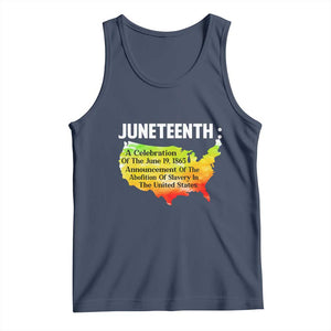 Black History Tank Top With African Map Juneteenth Celebration TS01 Navy Print Your Wear