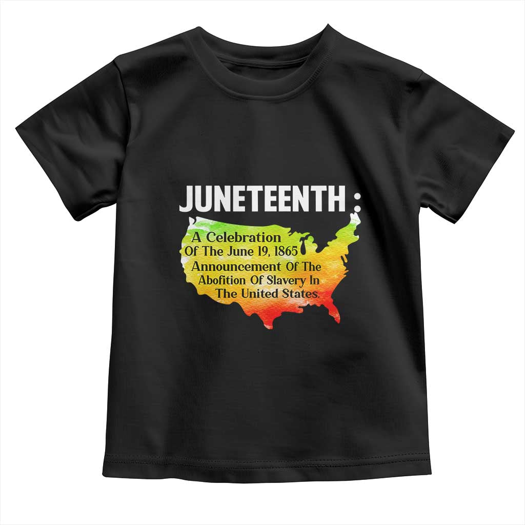 Black History Toddler T Shirt With African Map Juneteenth Celebration TS01 Black Print Your Wear