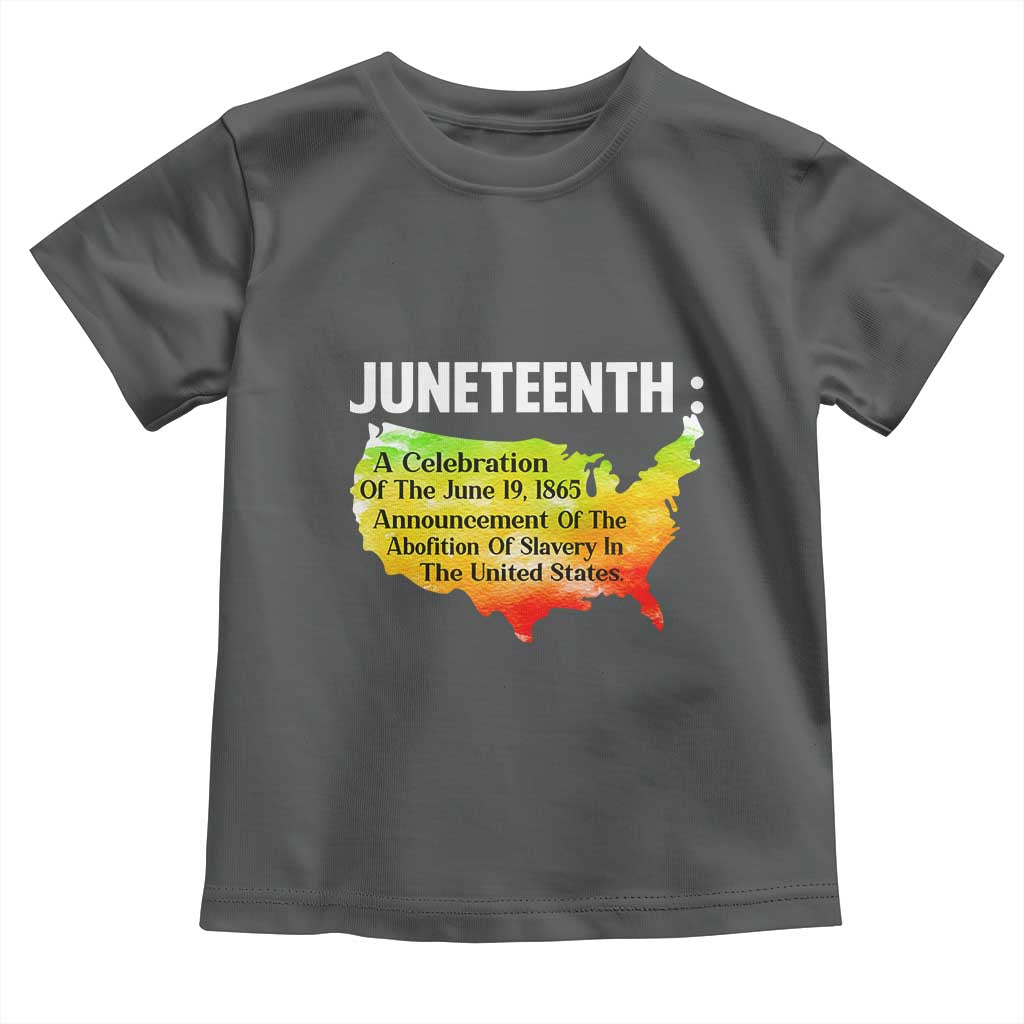 Black History Toddler T Shirt With African Map Juneteenth Celebration TS01 Dark Heather Print Your Wear