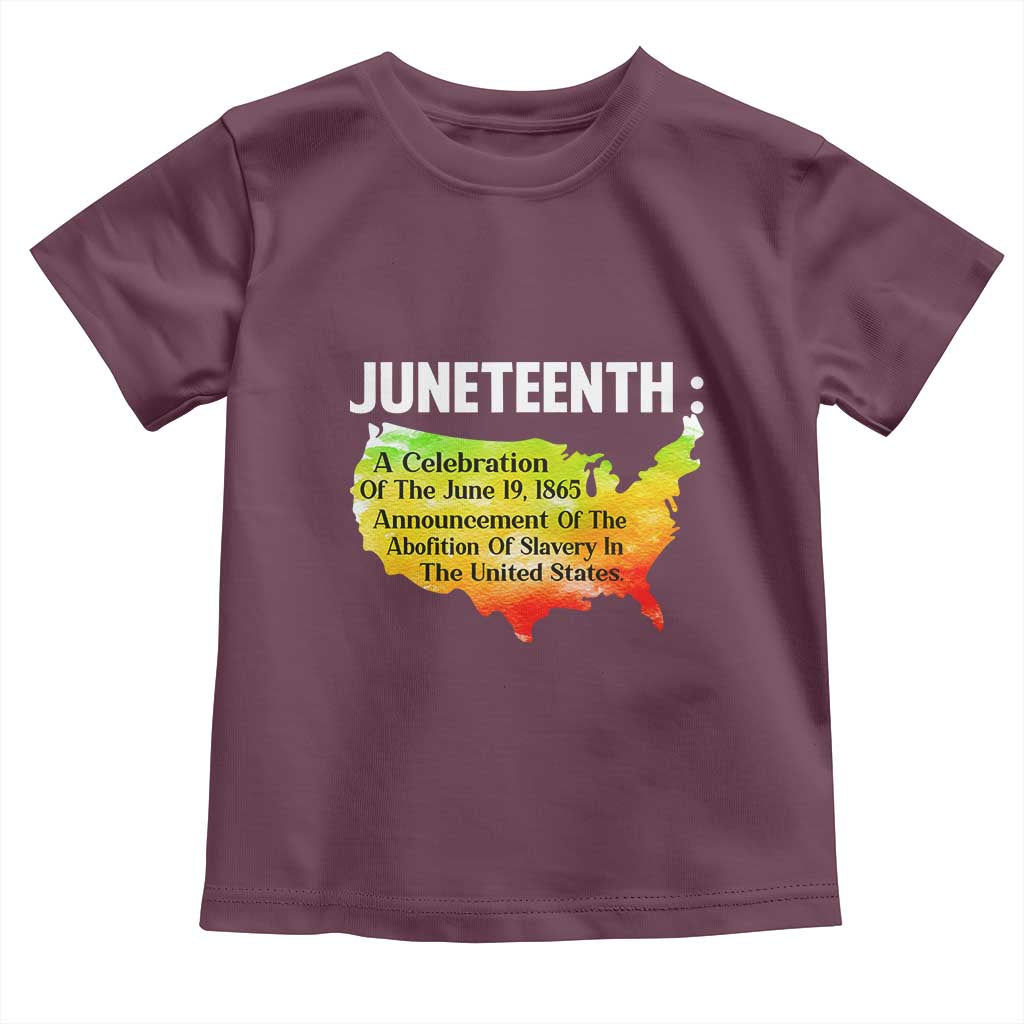 Black History Toddler T Shirt With African Map Juneteenth Celebration TS01 Maroon Print Your Wear