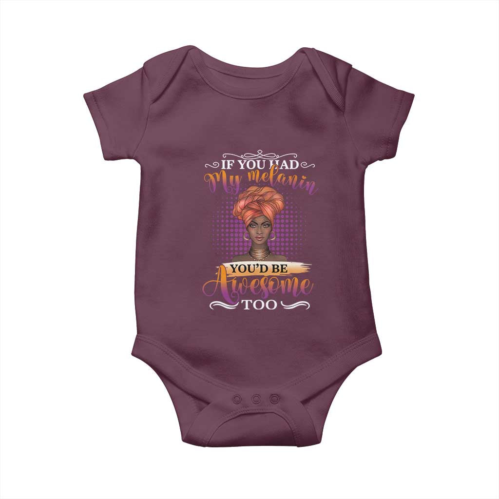 Juneteenth Pride Baby Onesie You'd Be Awesome Black History Month TS01 Maroon Print Your Wear