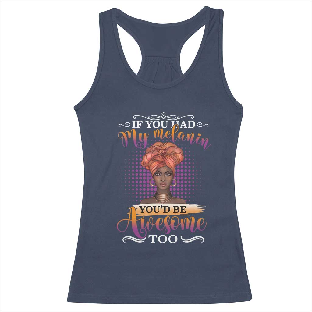 Juneteenth Pride Racerback Tank Top You'd Be Awesome Black History Month TS01 Navy Print Your Wear