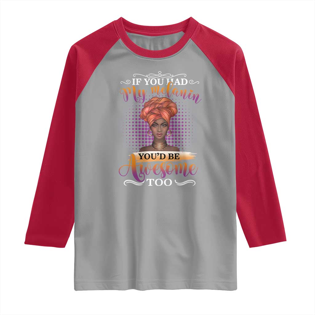 Juneteenth Pride Raglan Shirt You'd Be Awesome Black History Month TS01 Sport Gray Red Print Your Wear