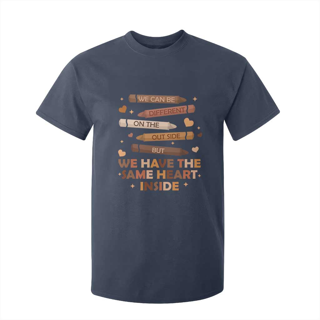Black Pride Teaching T Shirt For Kid For Teacher We Have The Same Heart Inside BHM African American TS01 Navy Print Your Wear