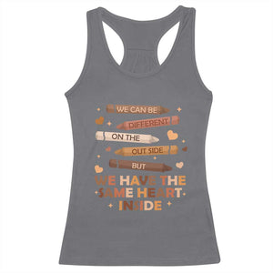 Black Pride Teaching Racerback Tank Top For Teacher We Have The Same Heart Inside BHM African American TS01 Charcoal Print Your Wear