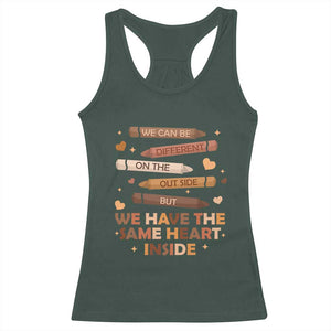 Black Pride Teaching Racerback Tank Top For Teacher We Have The Same Heart Inside BHM African American TS01 Dark Forest Green Print Your Wear