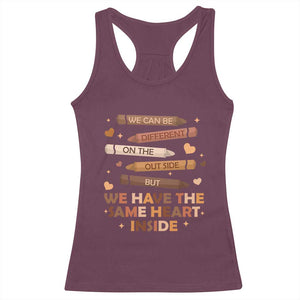 Black Pride Teaching Racerback Tank Top For Teacher We Have The Same Heart Inside BHM African American TS01 Maroon Print Your Wear