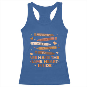 Black Pride Teaching Racerback Tank Top For Teacher We Have The Same Heart Inside BHM African American TS01 Royal Blue Print Your Wear
