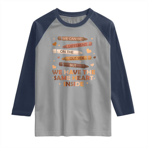Black Pride Teaching Raglan Shirt For Teacher We Have The Same Heart Inside BHM African American TS01 Sport Gray Navy Print Your Wear