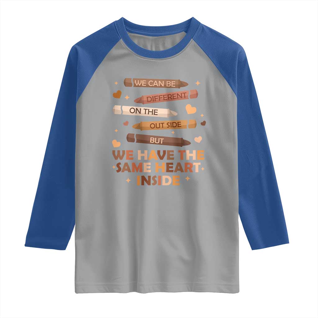 Black Pride Teaching Raglan Shirt For Teacher We Have The Same Heart Inside BHM African American TS01 Sport Gray Royal Print Your Wear
