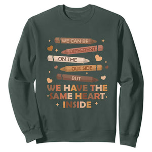 Same Heart Black History Month African American Sweatshirt For Teacher TS01 Dark Forest Green Printyourwear