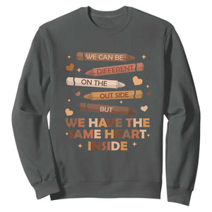 Same Heart Black History Month African American Sweatshirt For Teacher TS01 Dark Heather Printyourwear
