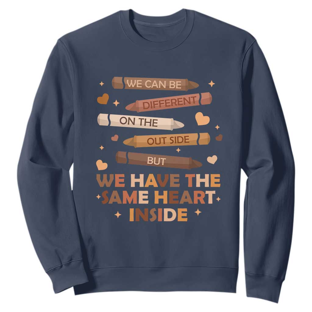 Same Heart Black History Month African American Sweatshirt For Teacher TS01 Navy Printyourwear