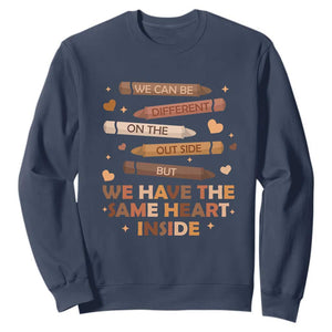 Same Heart Black History Month African American Sweatshirt For Teacher TS01 Navy Printyourwear