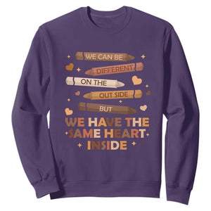 Same Heart Black History Month African American Sweatshirt For Teacher TS01 Purple Printyourwear