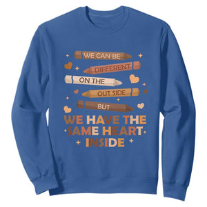 Same Heart Black History Month African American Sweatshirt For Teacher TS01 Royal Blue Printyourwear