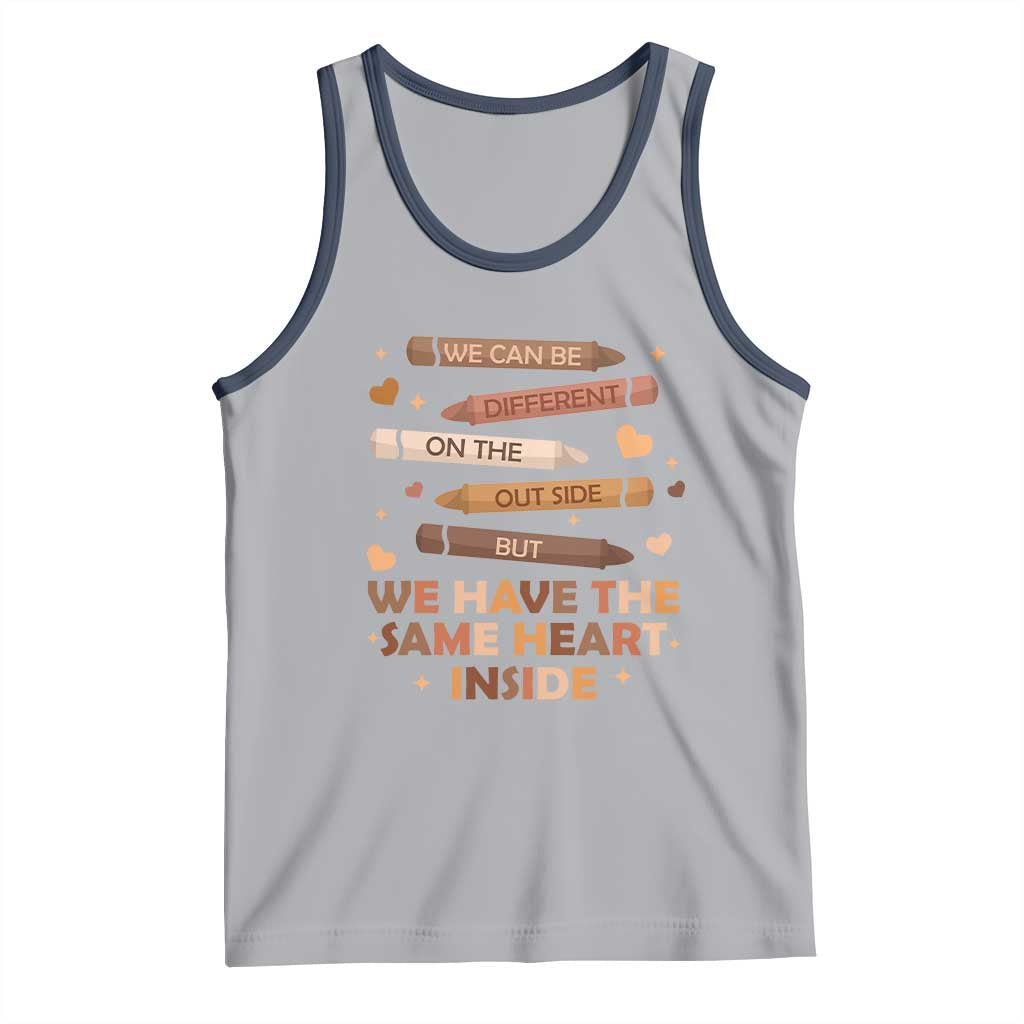 Black Pride Teaching Tank Top For Teacher We Have The Same Heart Inside BHM African American TS01 Athletic Heather Navy Print Your Wear