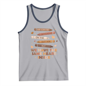 Black Pride Teaching Tank Top For Teacher We Have The Same Heart Inside BHM African American TS01 Athletic Heather Navy Print Your Wear