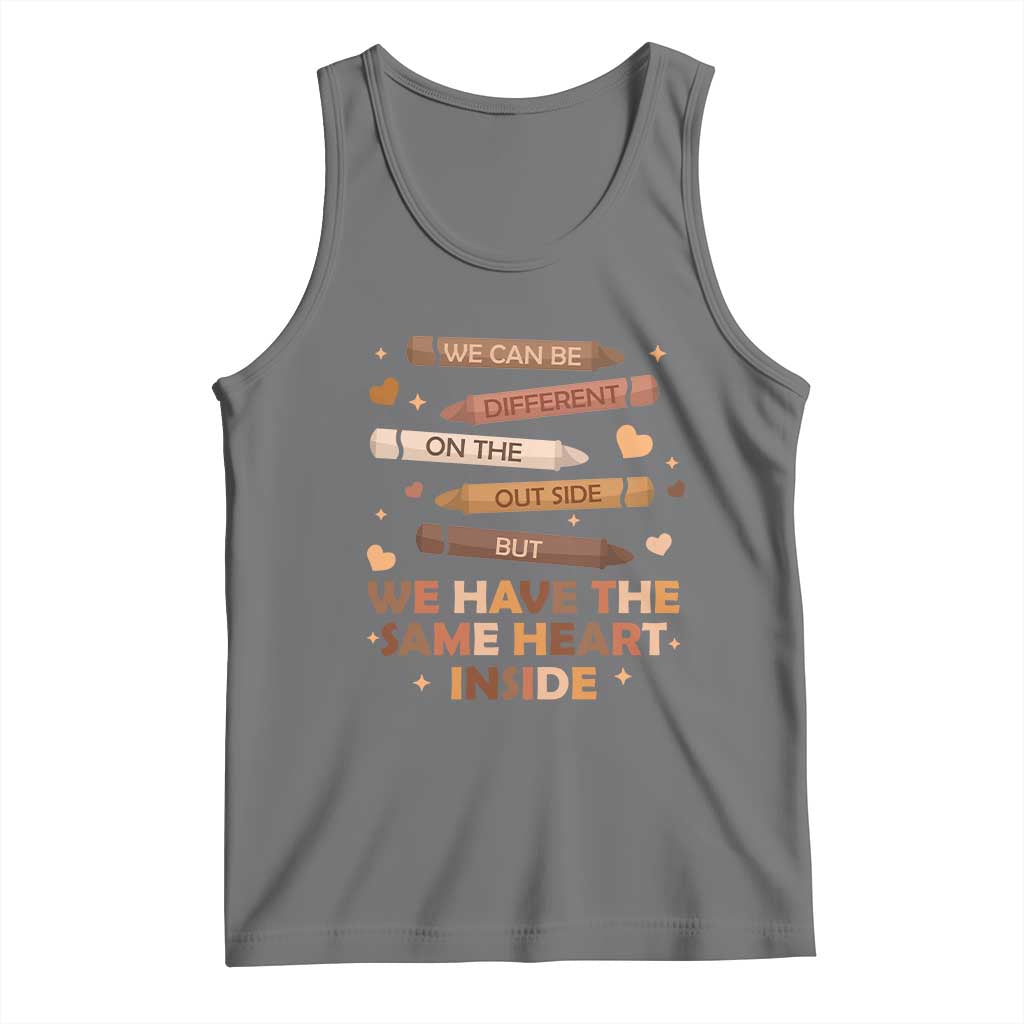 Black Pride Teaching Tank Top For Teacher We Have The Same Heart Inside BHM African American TS01 Black Heather Print Your Wear