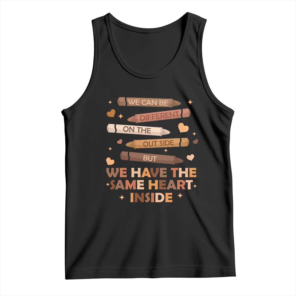 Black Pride Teaching Tank Top For Teacher We Have The Same Heart Inside BHM African American TS01 Black Print Your Wear