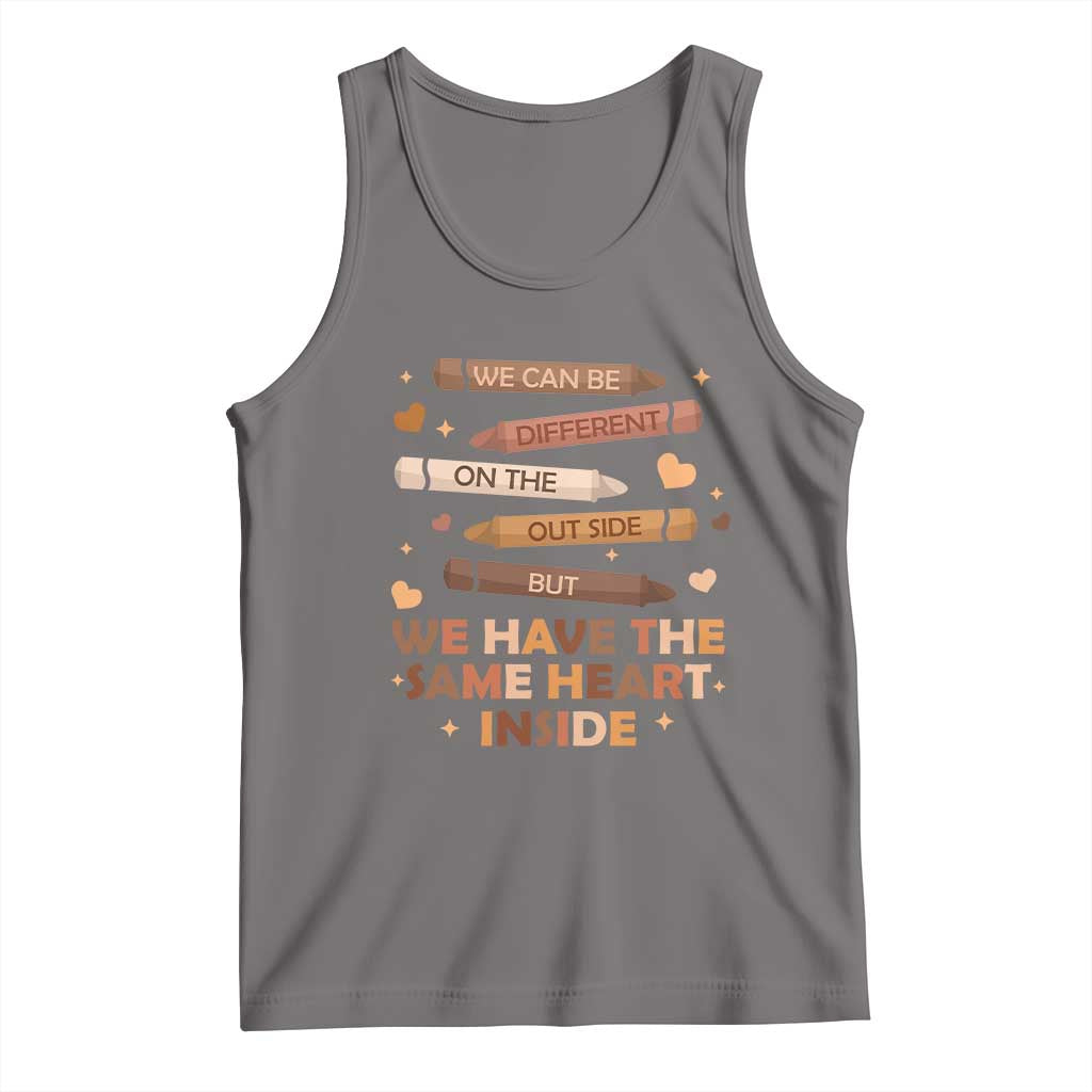 Black Pride Teaching Tank Top For Teacher We Have The Same Heart Inside BHM African American TS01 Deep Heather Print Your Wear
