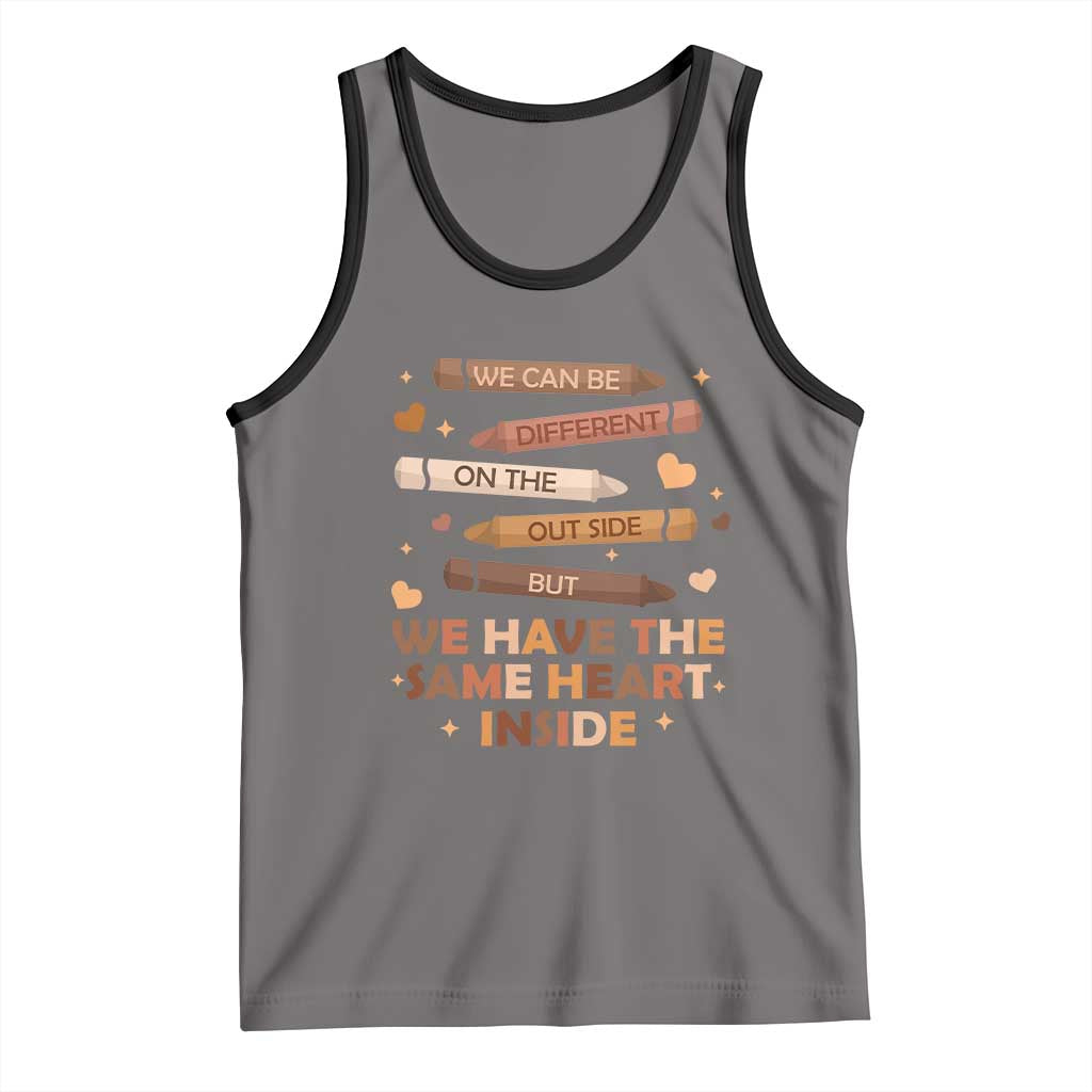 Black Pride Teaching Tank Top For Teacher We Have The Same Heart Inside BHM African American TS01 Deep Heather Black Print Your Wear