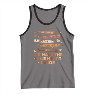 Black Pride Teaching Tank Top For Teacher We Have The Same Heart Inside BHM African American TS01 Deep Heather Black Print Your Wear