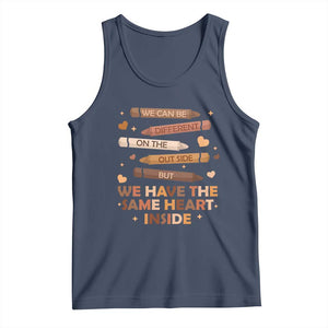 Black Pride Teaching Tank Top For Teacher We Have The Same Heart Inside BHM African American TS01 Navy Print Your Wear