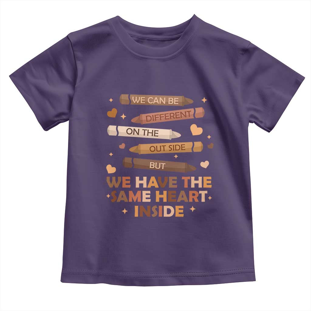 Black Pride Teaching Toddler T Shirt For Teacher We Have The Same Heart Inside BHM African American TS01 Purple Print Your Wear