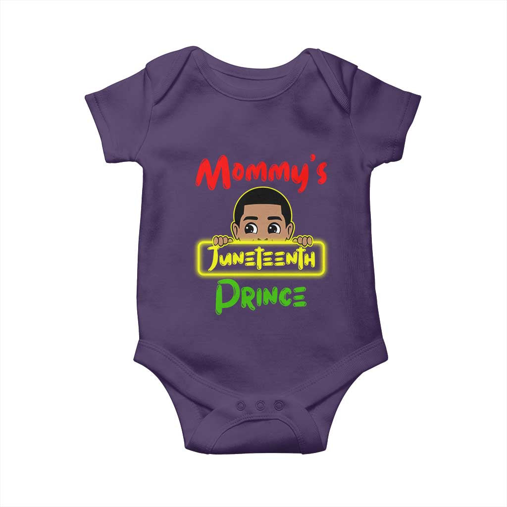 Mommy's Juneteenth Prince Baby Onesie Black Boy TS01 Purple Print Your Wear